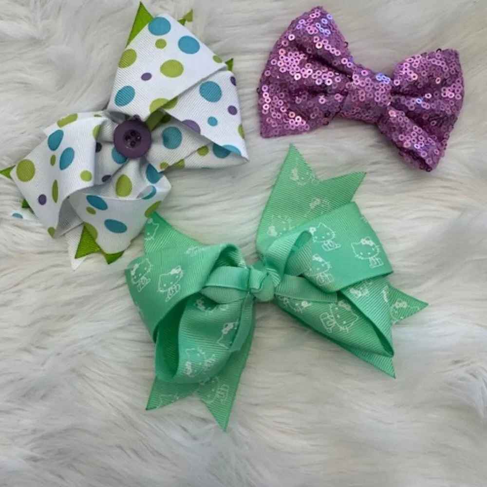 Bundle (3) of Deluxe Bows 5B8101 Handmade NWT Boutique